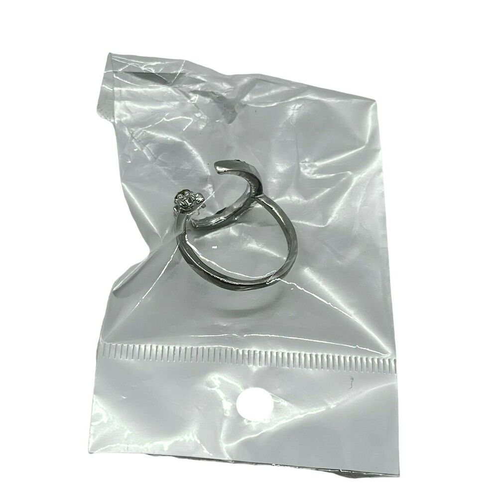 Wrap Ring Crescent Moon Star Celestial Womens Sil… - image 7